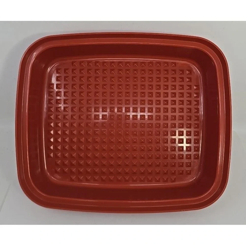 Vintage Tupperware‎ Large Meat Marinade Container Paprika Red #1294 w/ Lid U57